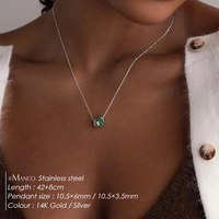 EMANCO Collier double anneau tendance en zircon coloré, acier inoxydable, couleur or 14 carats, essentiel pour femme, décontracté, soirée, livraison directe