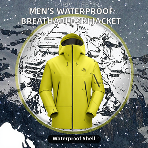 Veste de ski pour homme à 3 couches, doublée, imperméable, respirante, à capuche, haute performance, légère, avec logo personnalisé - Product Image 2