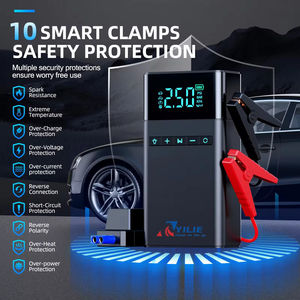 Démarreur de voiture et camion avec batterie de secours, gonfleur de pneus, lumière LED, compresseur d'air 12V 1800A Courant de crête - Product Image 4