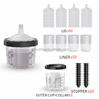 Vaso Mezclador de Pintura de 200 ml, Kit Completo, Vaso Desechable para Pistola de Pintura
