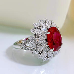 De Nieuwe 925 Zilveren 5-karaats 5a Zirkoonring Wordt Rechtstreeks Verkocht Door De Vrouwelijke Duivenbloedrode Edelsteenringfabrikant Van De Zware Industrie - Product Image 3