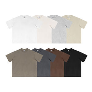 Hombres 210G Algodón Mezcla de Poliéster O-cuello de Punto de Alta Calidad Regular Fit Casual Vintage Streetwear Camiseta Verano - Product Image 5