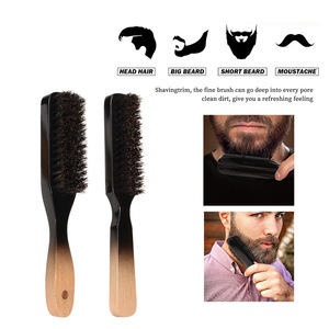 Brocha de afeitar para peluquería, peine para bigote para hombres, peines de peluquero desenredantes, cepillo profesional para barba con mango de madera de cerdas suaves - Product Image 3