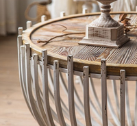 Petite table basse circulaire pour balcon, table d'appoint pour canapé de cour