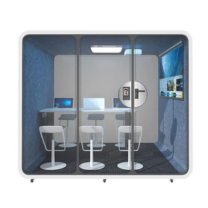 Cabina <span class=keywords><strong>de</strong></span> Trabajo Modular <span class=keywords><strong>de</strong></span> Gran Tamaño para 4 Personas, Cabina Telefónica Ecológica, Cabina Silenciosa con Cerradura <span class=keywords><strong>de</strong></span> Reconocimiento Facial - Product Image 2