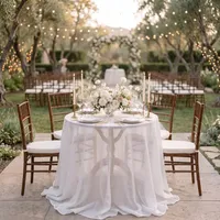 Nappe en lin blanc extra fine, taille personnalisée, pour mariage, événement, couverture de table moderne et élégante, décoration de table à manger, vente en gros OEM