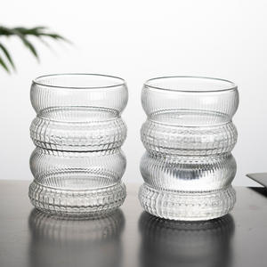Cá nhân mô hình dày đặc sóng hình trong suốt cao Borosilicate cốc thủy tinh sinh thái thân thiện cổ điển cà phê nước trà rượu cốc - Product Image 5