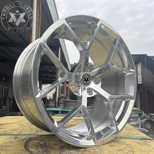Jantes forgées Viaol à <span class=keywords><strong>5</strong></span> branches, 18, 19, 20, 21, 22 pouces, PCD personnalisé, ET, finition miroir argenté, en alliage, compatibles BMW, Mercedes, Audi, Tesla - Product Image 1