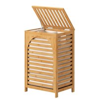 Panier à linge en tissu de bambou imperméable personnalisé avec couvercle, grande capacité durable pour le linge de camping