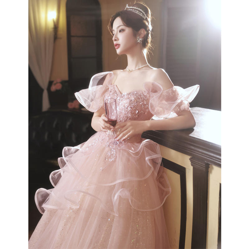 ethereal hot pink gown