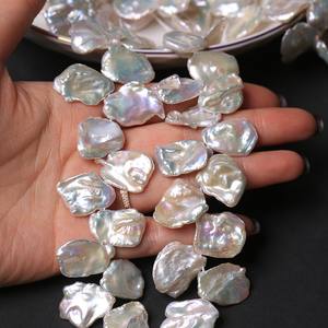 Perla Barroca Natural de Agua Dulce 5A No Nucleada Wild Aurora de 28 Orificios con Pétalo Grande, Cadena Semiterminada de 41cm <span class=keywords><strong>SCQ</strong></span> para Arte de Uñas - Product Image 3