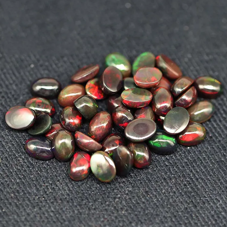 SGARIT produttore all'ingrosso di gioielli 5*7mm 6*8mm opale nero naturale di forma ovale per gioielli che fanno opale nero di pietre preziose sciolte