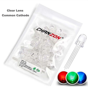 50 adet 8mm RGB LED yayan diyot mikro göstergesi kırmızı yeşil mavi renkli ortak anot katot <span class=keywords><strong>3V</strong></span> süper parlak PCB devre ampul - Product Image 5