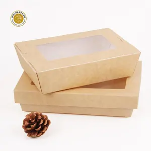 Fast Food For Takeaway Kraft PLA Coated Biodegradable Material 300 Gsm Paper Box Packaging