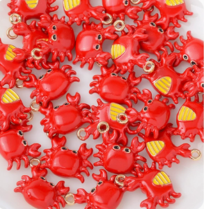 Nuevos Dijes de Aleación de Metal Esmaltado con Diseño de Vida Marina, Dijes 3D de <span class=keywords><strong>Cangrejo</strong></span>, Langosta, Delfín y Peces para Hacer Pulseras, Collares y Joyería - Product Image 4