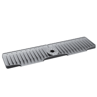 Protection anti-éclaboussures en silicone pour robinet, tapis de drainage incliné à auto-drainage avec collier de robinet pour évier de cuisine