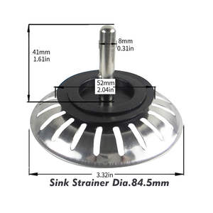 WaiiHO 001 Lot de 2 bouchons d'évier de cuisine en acier inoxydable avec passoire et filtre - Product Image 4
