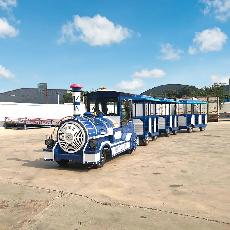 27 chỗ vui vẻ thu hút manege công viên giải trí thiết bị cưỡi điện diesel đường tham quan du lịch trackless Train để bán