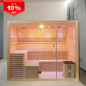 ซาวน่าแบบดั้งเดิม 2 คน สไตล์ใหม่ ทันสมัย ทำจากไม้เนื้อแข็ง สำหรับใช้ในบ้าน พร้อมระบบไอน้ำและอินฟราเรด - Product Image 2