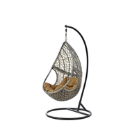 Fauteuil suspendu en rotin PE résistant aux UV, style moderne, très vendu, avec coussin imperméable pour parc, patio, cour.