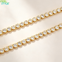 Collier chaîne tennis 4 mm à sertissage clos, pavé de zircone cubique étincelante, bijoux de luxe élégants pour femmes, fournisseur en gros