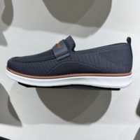 Mocassins décontractés pour hommes à plateforme, respirants, en maille légère, semelle souple, noirs, pour la marche quotidienne, antidérapants