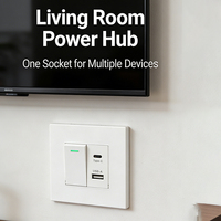 Prix de gros personnalisé, prise murale universelle standard double USB et USB Type-C, charge rapide, usine