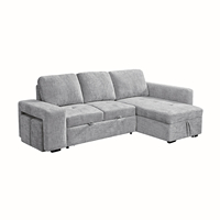 Ensemble de canapés d'angle carrés multifonctionnels en tissu, convertible en lit, pour villa et appartement de petite taille, salon