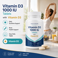 Comprimés de calcium végétal à base d'algues rouges Calcium D3 K2 1 comprimé par jour pour le soutien osseux