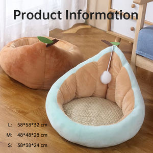 Hundebett Katzennest Ganzjahres-Haustierbett & -Matte Flanell-Material Abnehmbar Waschbar Birnenförmig - Product Image 3