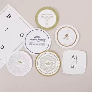 Custom Logo Personalized Hotel Disposable Absorbent <b>Cup</b> White Paper Beer Coaster for Drink - Product Image 2