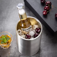 Camol Seau à glace droit double paroi 1,6 L personnalisé Accessoires de bar en acier inoxydable pour bar à domicile Hôtel Fête