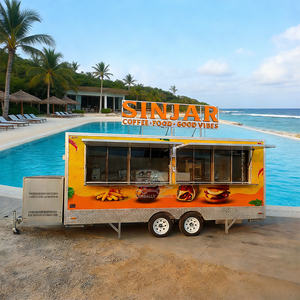 Remorque mobile rapide pour barbecue entièrement équipée, chariot à nourriture pour poulet frit, hamburgers, café, collations, hot-dogs - Product Image 2
