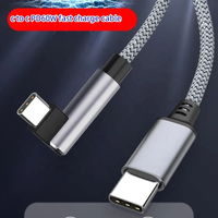 Vente en gros 1m 2m 3m veste en nylon câble de données de charge rapide 60W 90 degrés USB C type C chargeur pour téléphones mobiles 5A accessoire