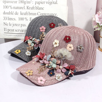 Gorra de malla transpirable de verano en oferta, sombrero de sol floral de malla, gorra refrescante para exteriores, gorra casual con visera, gorra de béisbol para mujer con protección solar