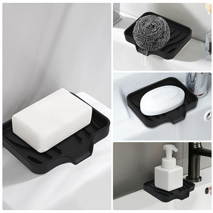 Support à savon en silicone durable et plateau de drainage en cascade pour savon, porte-savon en céramique pour <span class=keywords><strong>baignoire</strong></span>, tapis de drainage, tapis de <span class=keywords><strong>robinet</strong></span> en silicone - Product Image 2