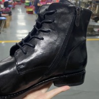 Sepatu Boots Kulit Asli Pria, Kulit Kuda, Ritsleting, Sol Kulit, Bagian Depan Karet, Sol Dalam Empuk Kulit Sapi