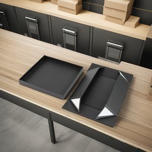 Crown Win <b>Black</b> Folding Lid Base Customized <b>Gift</b> Packaging <b>Box</b> with Embossing Corrugated Board Spot UV Recyclable Two Pieces <b>Box</b> - Product Image 1