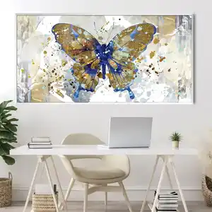 Gold Schmetterling abstrakte Malerei moderne Kunst Drucke abstrakte Leinwand Gemälde Stoff Poster und Drucke andere Wand Tier Kunst