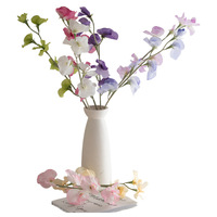 Fleurs artificielles en plastique de haute qualité à 7 têtes, fleurs décoratives roses pour la décoration de la maison et du bureau
