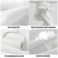 Luxury 100% Cotton White Bath Towels Set Quick-Drying Towels for Bathroom, Gym Spa & Hotel Use Bath Towels & Tub Mats