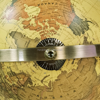 Globe terrestre parlant de style antique 20 cm/8 pouces à rotation complète en PVC et métal, compatible avec l'augmentation de la réalité multilingue, géographie MPR
