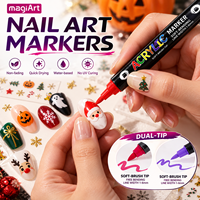Lot de stylos pour nail art en gros d'usine, 24 couleurs, double pointe souple, stylo gel vernis à ongles non toxique, marqueur pour la décoration d'ongles DIY pour enfants
