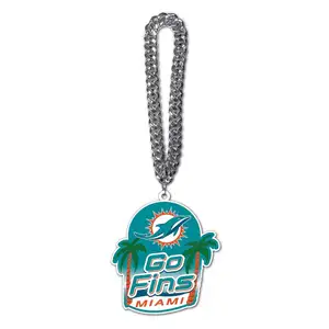 Atacado/Personalizar Equipes Logotipo 3D EVA Espuma Colar Futebol Miami Dolphins Slogan Fan cadeia Colar