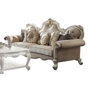 畅销凡尔赛沙发奢华仿古木制沙发套装皮卡第设计家具