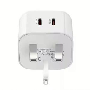 UK <b>Plug</b> PD 40W Wall Charger Dual <b>Type</b>-<b>C</b> PD 20W Mobile Phone <b>Adapter</b> With Retail Box - Product Image 5