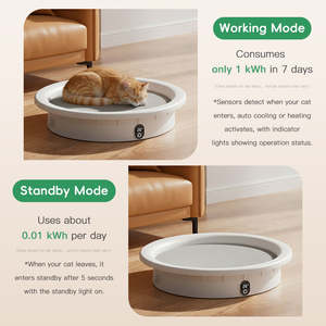 Nouveau <span class=keywords><strong>Lit</strong></span> Intelligent Chauffant et Refroidissant pour Animaux 2026 – Température Constante Toutes Saisons avec Pèse-Animal Intégré et Moniteur de Poids – Basse Tension pour Chats et Chiens - Product Image 4