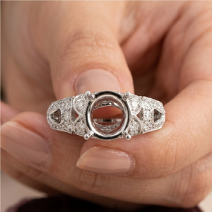 Bague de fiançailles semi-montée classique pour femme en or blanc 18 carats avec diamant véritable taille brillant, qualité supérieure, fabrication OEM chinoise fiable - Product Image 1
