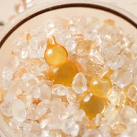 Boîte de purification en pierre naturelle, quartz clair, copeaux de citrine, verre de gypse, mini gourde, ornement jaune pour la recharge des cristaux