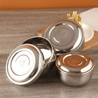 Bol à mélanger de soupe de riz en acier inoxydable à double paroi de style coréen couvercle de boîte à lunch anti-brûlure bol de service de cuisine domestique
